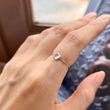 SOLD OUT: 15.5mm Icy A-Grade Natural Jadeite Dainty Bead Ring (Square-Semi Cylinder) No.162403