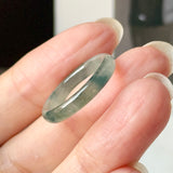 16.1mm A-Grade Natural Blue Floral Jadeite Slim Cut Ring Band No. 162671