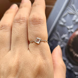 SOLD OUT: 15.5mm Icy A-Grade Natural Jadeite Dainty Bead Ring (Square-Semi Cylinder) No.162403
