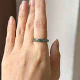16.1mm A-Grade Natural Blue Floral Jadeite Slim Cut Ring Band No. 162671