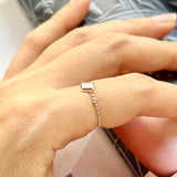SOLD OUT: 15.5mm Icy A-Grade Natural Jadeite Dainty Bead Ring (Square-Semi Cylinder) No.162403