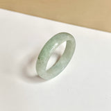 19.2mm A-Grade Natural Light Green Jadeite Abacus Ring Band No.162441