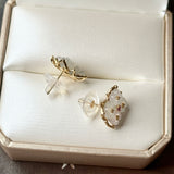 Icy A-Grade Natural Jadeite Osmantus Flower Stud Earring No. 180883