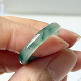 17mm A-Grade Natural Blue Floral Jadeite Slim Cut Ring Band No. 162673