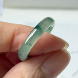 17mm A-Grade Natural Blue Floral Jadeite Slim Cut Ring Band No. 162673