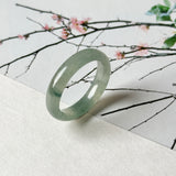 18mm A-Grade Natural Blue Floral Jadeite Slim Cut Ring Band No. 162674