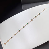 SOLD OUT: Icy A-Grade Natural Imperial Green Jadeite Petite Dolly Bracelet (Champagne) No.190436