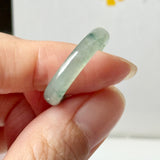 18mm A-Grade Natural Blue Floral Jadeite Slim Cut Ring Band No. 162674