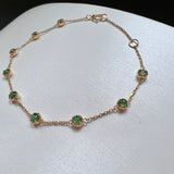 SOLD OUT: Icy A-Grade Natural Imperial Green Jadeite Petite Dolly Bracelet (Champagne) No.190436