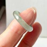 18mm A-Grade Natural Blue Floral Jadeite Slim Cut Ring Band No. 162674