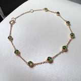 SOLD OUT: Icy A-Grade Natural Imperial Green Jadeite Petite Dolly Bracelet (Champagne) No.190436