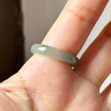 18mm A-Grade Natural Blue Floral Jadeite Slim Cut Ring Band No. 162674