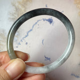 52.7mm A-Grade Natural Black White Jadeite Modern Oval Bangle No.151990