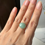 10.5 cts A-Grade Natural Light Green Jadeite Oval Cabochon No.130537