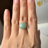 10.5 cts A-Grade Natural Light Green Jadeite Oval Cabochon No.130537