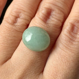 10.5 cts A-Grade Natural Light Green Jadeite Oval Cabochon No.130537