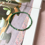 2.7mm Icy A-Grade Natural Dark Bluish Green Jadeite Beaded Bracelet No.190479