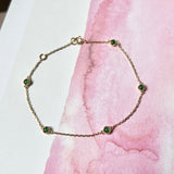 Icy A-Grade Natural Imperial Green Jadeite Petite Dolly Bracelet No.190391