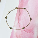 Icy A-Grade Natural Imperial Green Jadeite Petite Dolly Bracelet No.190391