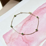 Icy A-Grade Natural Imperial Green Jadeite Petite Dolly Bracelet No.190391