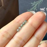 3.4mm Icy A-Grade Natural Bluish Green Floral Jadeite Bead No.190482
