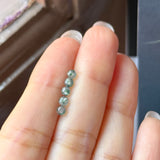 3.4mm Icy A-Grade Natural Bluish Green Floral Jadeite Bead No.190482