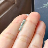 3.4mm Icy A-Grade Natural Bluish Green Floral Jadeite Bead No.190482