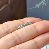 3.4mm Icy A-Grade Natural Bluish Green Floral Jadeite Bead No.190482