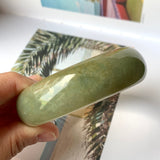 58mm A-Grade Natural Yellowish Green Jadeite Modern Round Bangle No.151101