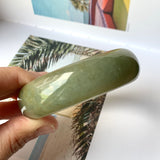 58mm A-Grade Natural Yellowish Green Jadeite Modern Round Bangle No.151101