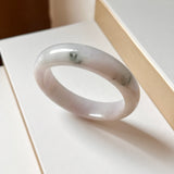 SOLD OUT: 51.5mm A-Grade Natural Lavender Green Jadeite Modern Round Bangle No. 152013
