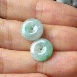 9.84cts A-Grade Natural Moss on Snow Jadeite Donut Pair No.180533