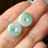 9.84cts A-Grade Natural Moss on Snow Jadeite Donut Pair No.180533