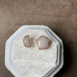 A-Grade Natural Pink Jadeite Moon & Star Stud Earring No. 180887