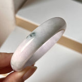 SOLD OUT: 51.5mm A-Grade Natural Lavender Green Jadeite Modern Round Bangle No. 152013