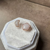 A-Grade Natural Pink Jadeite Moon & Star Stud Earring No. 180887