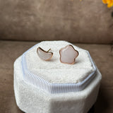 A-Grade Natural Pink Jadeite Moon & Star Stud Earring No. 180887