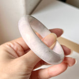 SOLD OUT: 51.5mm A-Grade Natural Lavender Green Jadeite Modern Round Bangle No. 152013