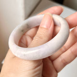SOLD OUT: 51.5mm A-Grade Natural Lavender Green Jadeite Modern Round Bangle No. 152013