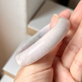 SOLD OUT: 51.5mm A-Grade Natural Lavender Green Jadeite Modern Round Bangle No. 152013