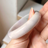 SOLD OUT: 51.5mm A-Grade Natural Lavender Green Jadeite Modern Round Bangle No. 152013