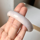 SOLD OUT: 51.5mm A-Grade Natural Lavender Green Jadeite Modern Round Bangle No. 152013