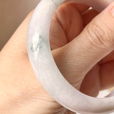 SOLD OUT: 51.5mm A-Grade Natural Lavender Green Jadeite Modern Round Bangle No. 152013