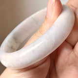 SOLD OUT: 51.5mm A-Grade Natural Lavender Green Jadeite Modern Round Bangle No. 152013