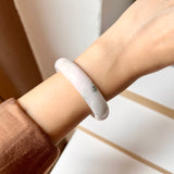 SOLD OUT: 51.5mm A-Grade Natural Lavender Green Jadeite Modern Round Bangle No. 152013