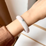 SOLD OUT: 51.5mm A-Grade Natural Lavender Green Jadeite Modern Round Bangle No. 152013