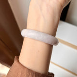 SOLD OUT: 51.5mm A-Grade Natural Lavender Green Jadeite Modern Round Bangle No. 152013