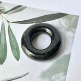 A-Grade Natural Black Jadeite Bagel Piece No.172154