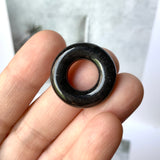 A-Grade Natural Black Jadeite Bagel Piece No.172154