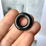 A-Grade Natural Black Jadeite Bagel Piece No.172154